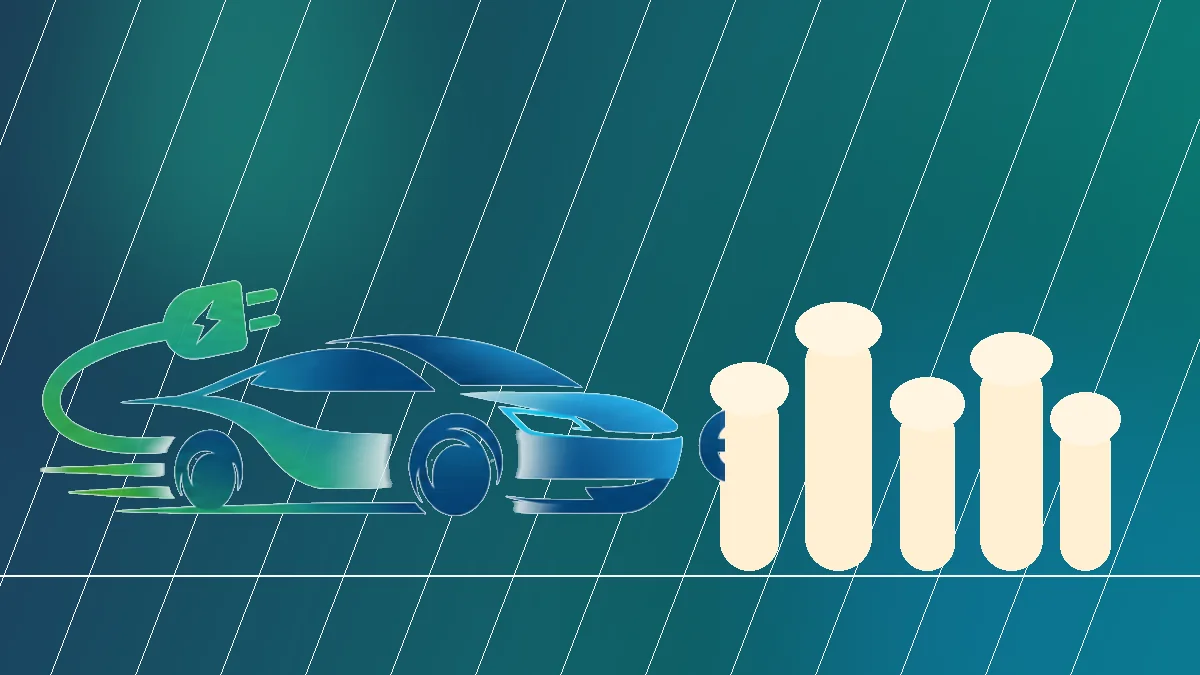 Kapadokya kaya oluşumları önünde elektrikli SUV sürüşünü temsil eden temsili görsel