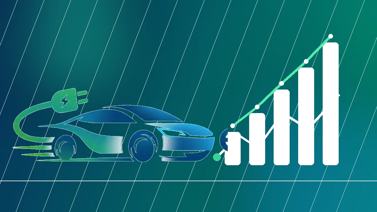 Elektrikli otomobil yol testi, rota ve ölçüm grafiğini temsil eden editoryal metodoloji illüstrasyonu